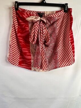 Banana Republic Red and Cream Printed halter top